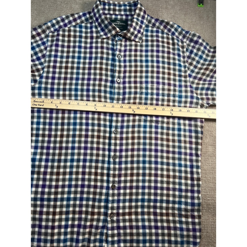 Rodd & Gunn Mens Large Sports Fit Albini Italian Fabric Check Button Down Shirt - Picture 6 of 7